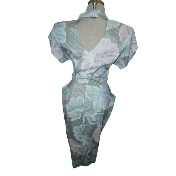 Vintage Eber San Francisco Floral Midi Dress – Size 7 – Made in USA - Picture 5 of 7